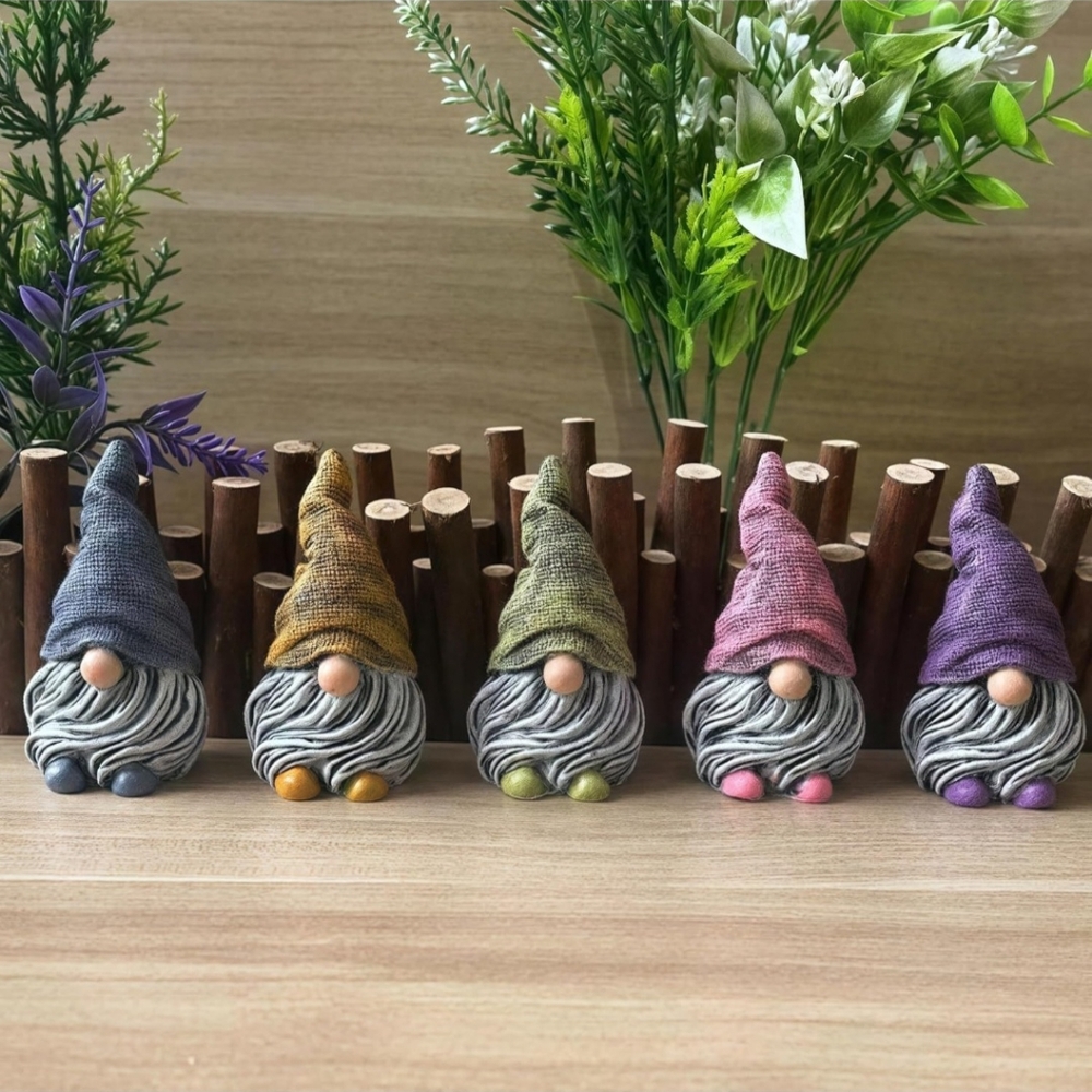 5pc Mini Gnomes Figurines, Gnomes Decorations for Home,Fairy Garden Accessories - Picture 2 of 15